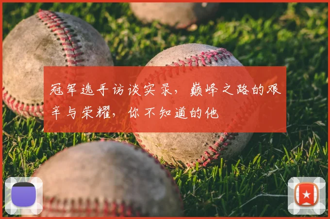 冠军选手访谈实录，巅峰之路的艰辛与荣耀，你不知道的他